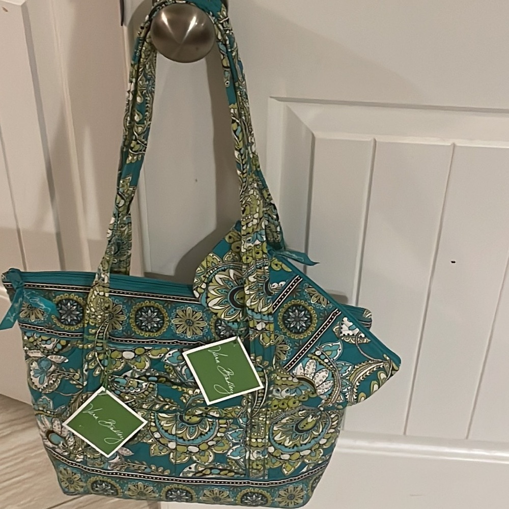 NWT Vera Bradley peacock villager bad & pencil case